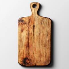 Rustic wooden cutting board isolated on for culinary use kitchen high-quality image