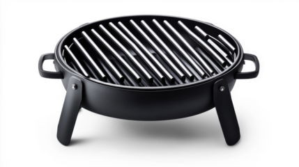 Portable Camping Grill with Handles on Transparent Background