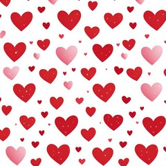 Romantic Red and Pink Hearts Seamless Pattern Valentine s Day Background Love Texture