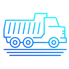 tipper truck line icon