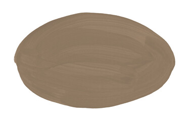 Paint brush texture shape stroke. Artistic gouache drawn template with smear. Neutral painting element in brown color. Textured hand painted shape, object, form, figure, background