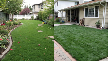 Comparison of natural and synthetic lawns in terms of environmental impact.