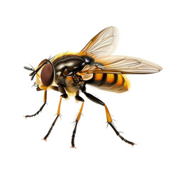 Fototapeta premium Detailed Photorealistic Image of Syrphid Fly on a Clean transparent background for.