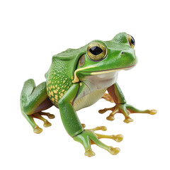 Obraz premium Detailed Photorealistic Green Tree Frog Isolated on Clean transparent background with Dynamic Posing