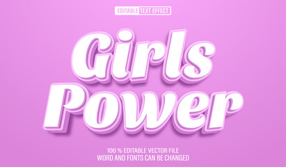 Editable 3d text style effect - Pink Soft Girl Power text effect Template
