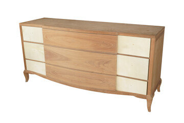 wooden cabinet isolated on white