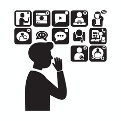 hand holding smartphone with social icon