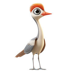 Fototapeta premium Cute 3D Cartoon Bustard Character with Bright Colors on transparent background