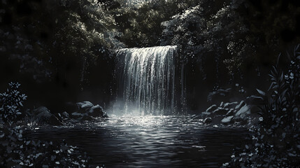 A black background. Shimmerfall. Illustration