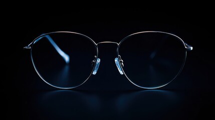 Stylish Eyeglasses on Black Background