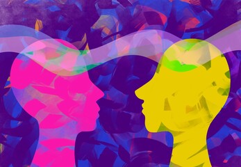 Disegno colorato telepatia empatia comunicazione