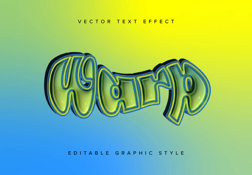 3D Inflated Text Effect Mockup