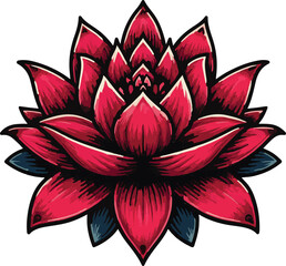 Lotus flower silhouette vector art illustration. lotus flower vector illustration.