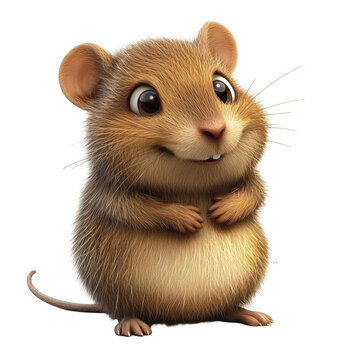 Cute 3D Cartoon Potoroo Character on transparent background Ideal for Kids' Content and Creative Projects