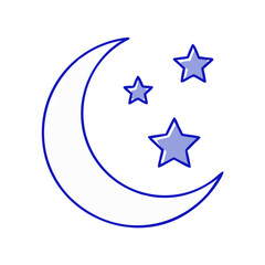 crescent with stars vector icon, eid al-fitr vector illustration - simple illustration of crescent with stars perfect for logos, and eid al-fitr-themed designs.
