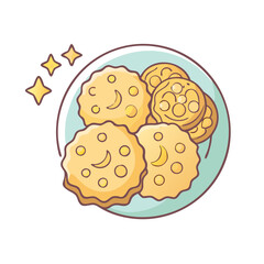 eid cookies vector icon, eid al-fitr vector illustration - simple illustration of eid cookies perfect for logos, and eid al-fitr-themed designs.