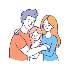family hug vector icon, eid al-fitr vector illustration - simple illustration of family hug perfect for logos, and eid al-fitr-themed designs.