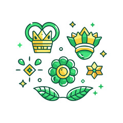 green and gold designs vector icon, eid al-fitr vector illustration - simple illustration of green and gold designs perfect for logos, and eid al-fitr-themed designs.
