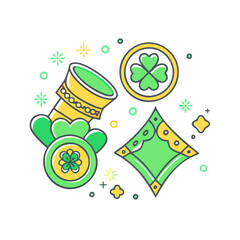 green and gold designs vector icon, eid al-fitr vector illustration - simple illustration of green and gold designs perfect for logos, and eid al-fitr-themed designs.