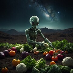 Create a story about an alien species discovering Earth&rsquo;s vegetables.