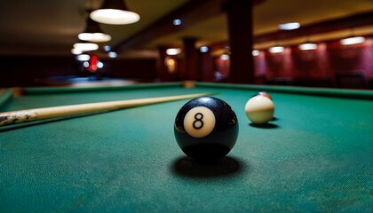 Enjoy the sound of the cue ball striking the 8 ball, sending it into motion.  