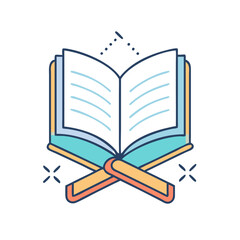 quran vector icon, eid al-fitr vector illustration - simple illustration of quran perfect for logos, and eid al-fitr-themed designs.