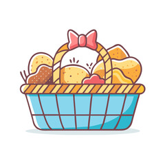 basket of treats vector icon, eid al-fitr vector illustration - simple illustration of basket of treats perfect for logos, and eid al-fitr-themed designs.