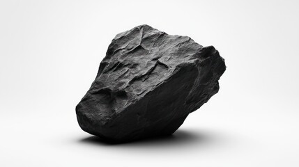 Obraz premium Dark rock, studio shot, white background, texture, design element