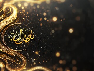 Golden Arabic Calligraphy: Elegant Sparkle and Divine Script
