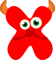 Obraz premium Maroon Monster Alphabet