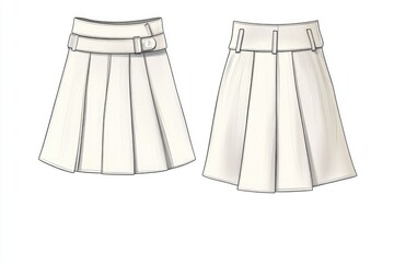 A woman wearing a skirt with a belt, suitable for fashion or lifestyle images