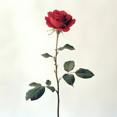 Fototapeta premium Red Rose flower isolated on white background