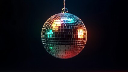 Obraz premium Vibrant Disco Ball on Black Background