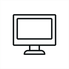 Computer icon featuring a clean and modern style, ideal for adding a professional touch to IT, communication, or education-themed projects