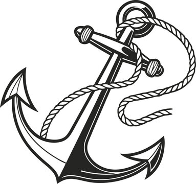 recommend clip art: Symbol of stability nautical anchor wrapped in rope