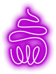 Neon Cupcake Line Art Sign