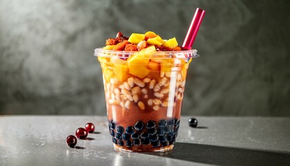 Sipping through a wide straw enhances the experience of the pearls.  