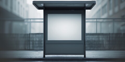 Empty light box mockup at bus stop advertising display promotional media