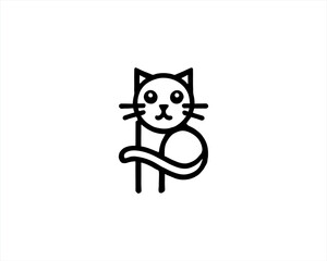 Minimalist cat vector illustration