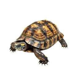 Fototapeta premium Detailed Close-Up of a Hawksbill Turtle on a Clean transparent background for Wildlife Imagery