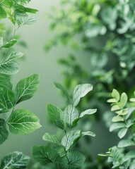 Obraz premium Lush Green Foliage Natural Leaf Texture Greenery Background