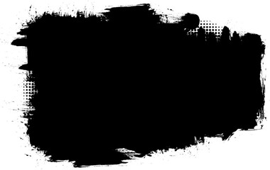 black ink brushed painting banner label artistic grunge graphic element
