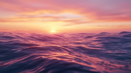 Obraz premium Sunset waves rolling over ocean