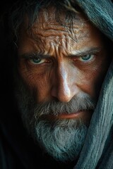 Fototapeta premium Portrait of a bearded man, perfect for editorial or commercial use