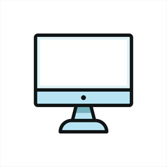 Computer icon featuring a clean and modern style, ideal for adding a professional touch to IT, communication, or education-themed projects
