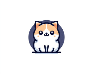 Cartoon cat logo design icon symbol vector illustration. 