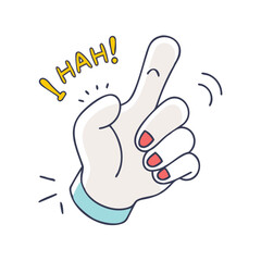  gotcha prank hand vector icon, fools’ day vector illustration - simple illustration of gotcha prank hand perfect for logos, and fools’ day-themed designs.