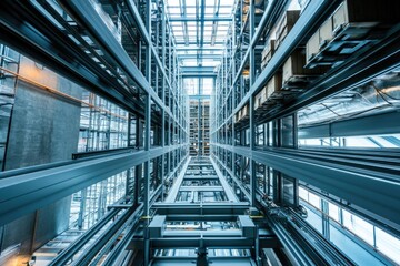 Obraz premium A tall building with numerous windows and a modern design