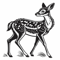 Majestic Black-and-White Deer SVG Design