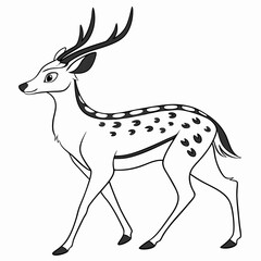 Majestic Black-and-White Deer SVG Design